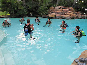 scuba class in pool